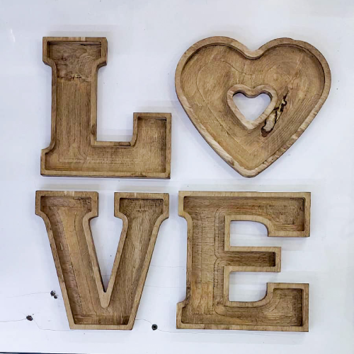 پخش  اردوخوری چوبی طرح LOVE تک و عمده کد Z730