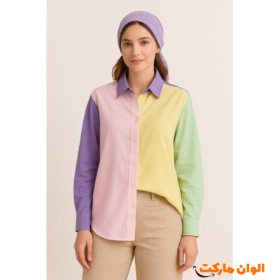 شومیز ترکیبی زنانه کدt377 تک و عمده