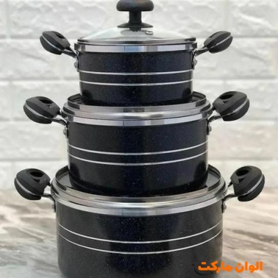 پخش عمده خرید سرویس قابلمه گرانیتی3تیکه کد P153