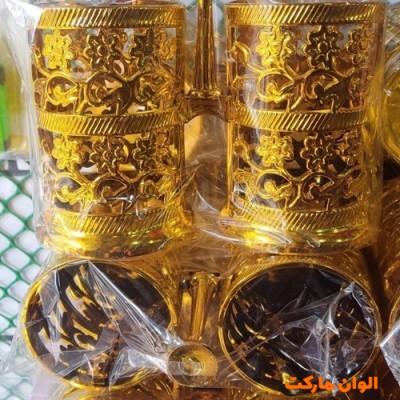 خرید جا قاشقی طلایی ۲ قلو کد P155