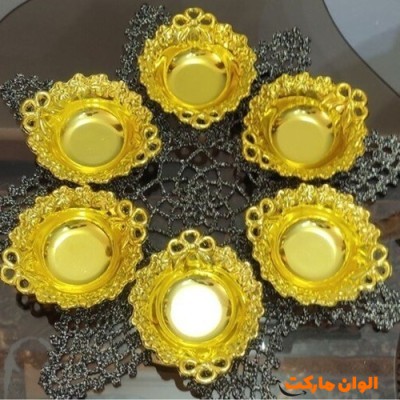 خرید کاسه طلایی آجیلی و شیرینی کد P156