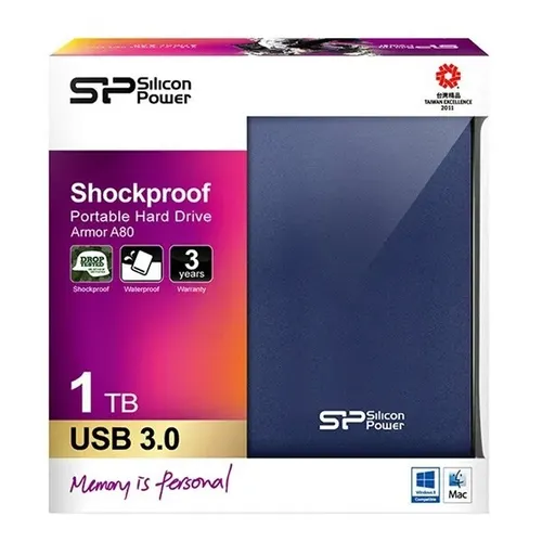 هارد اکسترنال سیلیکون پاور مدل Armor A80 ظرفیت 1 ترابایت کدt411