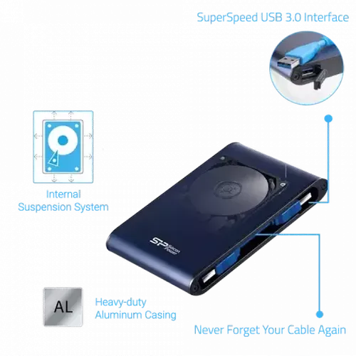 پخش هارد اکسترنال سیلیکون پاور مدل Armor A80 ظرفیت 2 ترابایت کدt417 عمده
