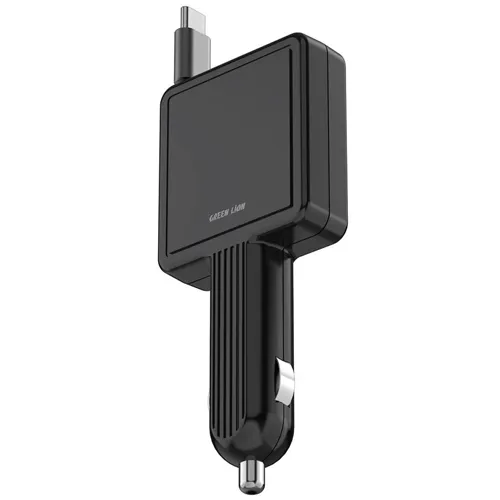 Cigarette lighter charger-green-retractable-30w-code-g3823