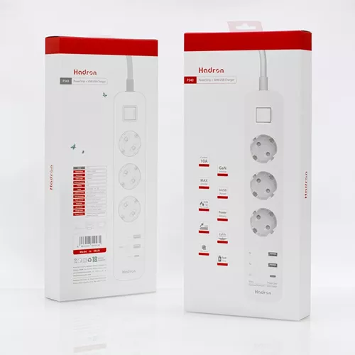 خرید محافظ برق USB دار هادرون مدل P343 کد P195