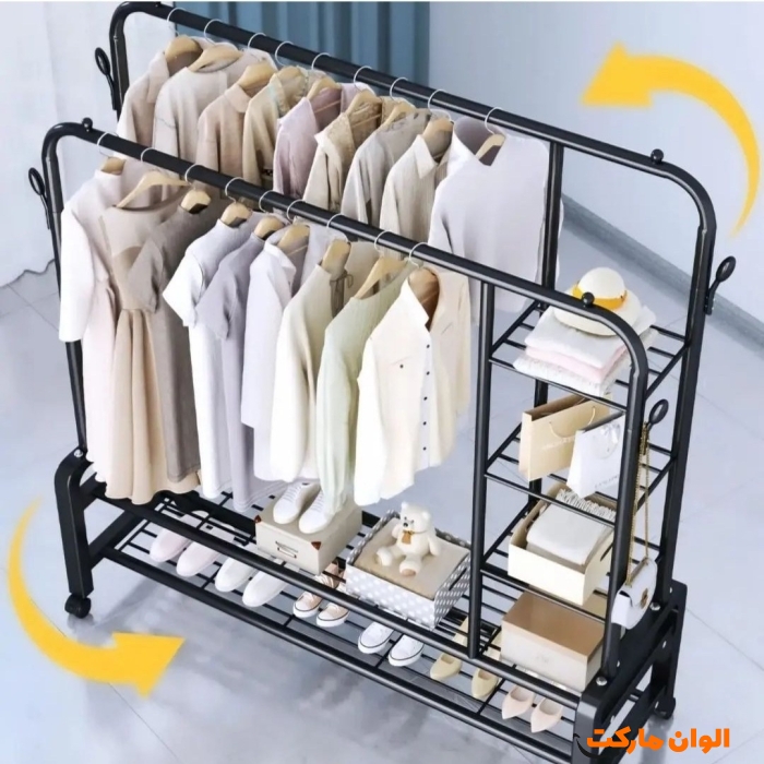 پخش عمده خرید رگال دوبل چرخدار ضدزنگ با تحمل وزن 58 کیلوگرم کد P216