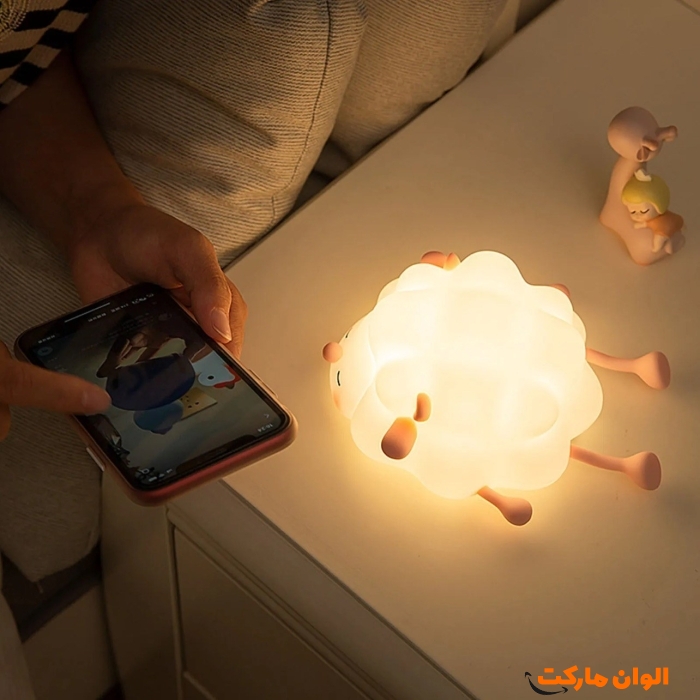 خرید چراغ خواب مدل بره صورتی کد P298
