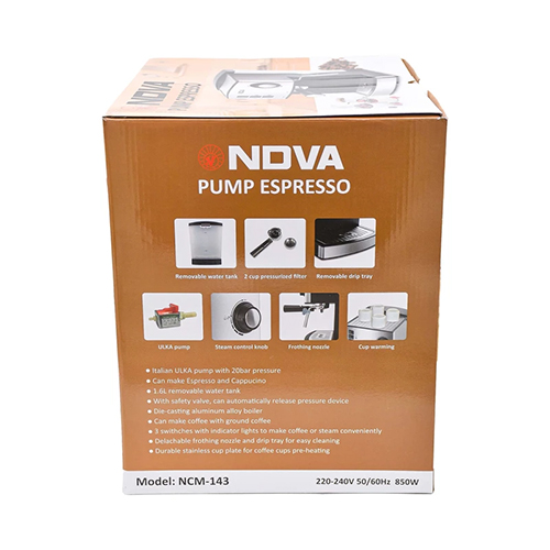 Nova NCM‑143 Espresso Maker | 15‑Bar Compact Coffee Machine