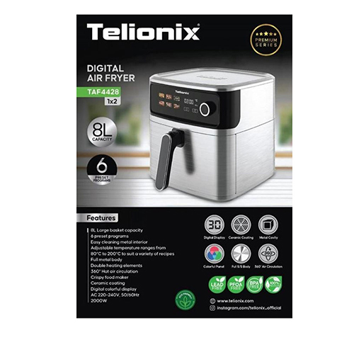 Telionix TAF4428 Air Fryer | 10 L 2000W Digital Healthy Cooker