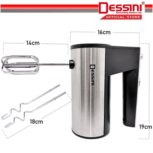 Dessini DS‑268 Electric Hand Mixer | 600W 5-Speed with Whisk & Dough Hooks