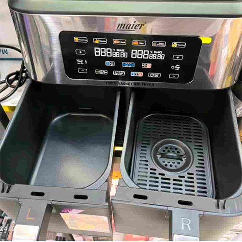 Mayer MR‑915 Twin Air Fryer | Dual 3L Baskets, 2200W, Low Oil