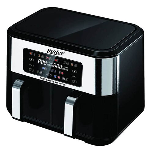 Mayer MR‑915 Twin Air Fryer | Dual 3L Baskets, 2200W, Low Oil