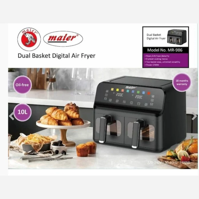 پخش عمده سرخ کن 10 لیتری دو قلو مایر مدل MR-986 تک و عمده کد L505