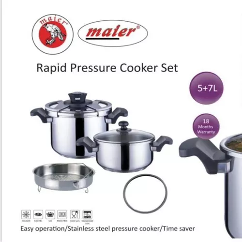 خرید زودپز دوقلو5 و 7 لیتری مایر مدل MR1918 کد P365