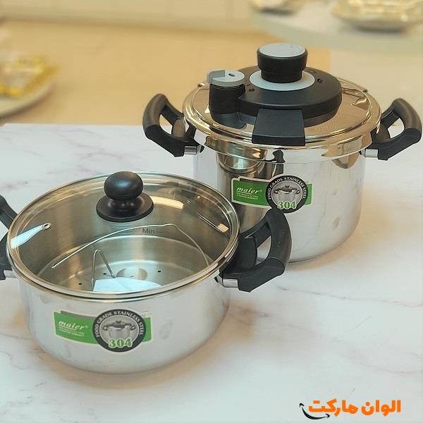 خرید زودپز دوقلو5 و 7 لیتری مایر مدل MR1918 کد P365