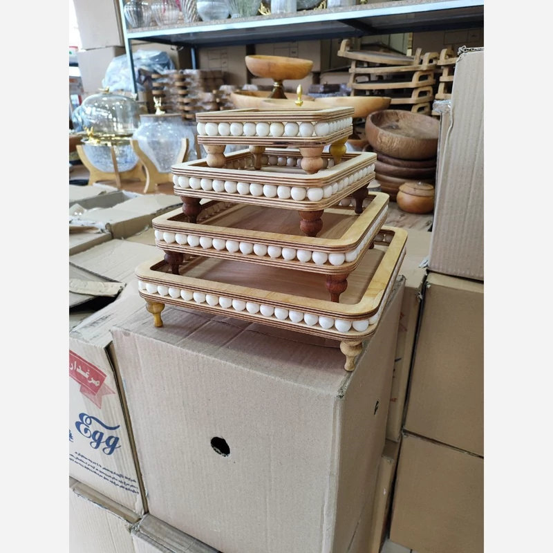 خرید ست پذیرایی 4 تیکه مهره دار کد P386