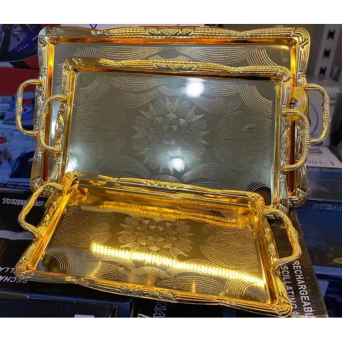 پخش سینی استیل 3 تیکه سایز بزرگ AB