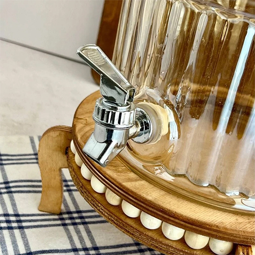 Traditional Wooden Water Dispenser - Honey Color with Beads