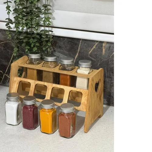 پخش جای ادویه ۸ خانه چوبی دو طبقه کد t627 عمده
