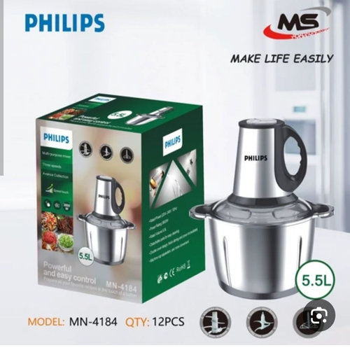 پخش خردکن فیلیپس مدل mn-4184 ظرفیت ۵.۵ لیتر کاسه استیل  کدt659 عمده