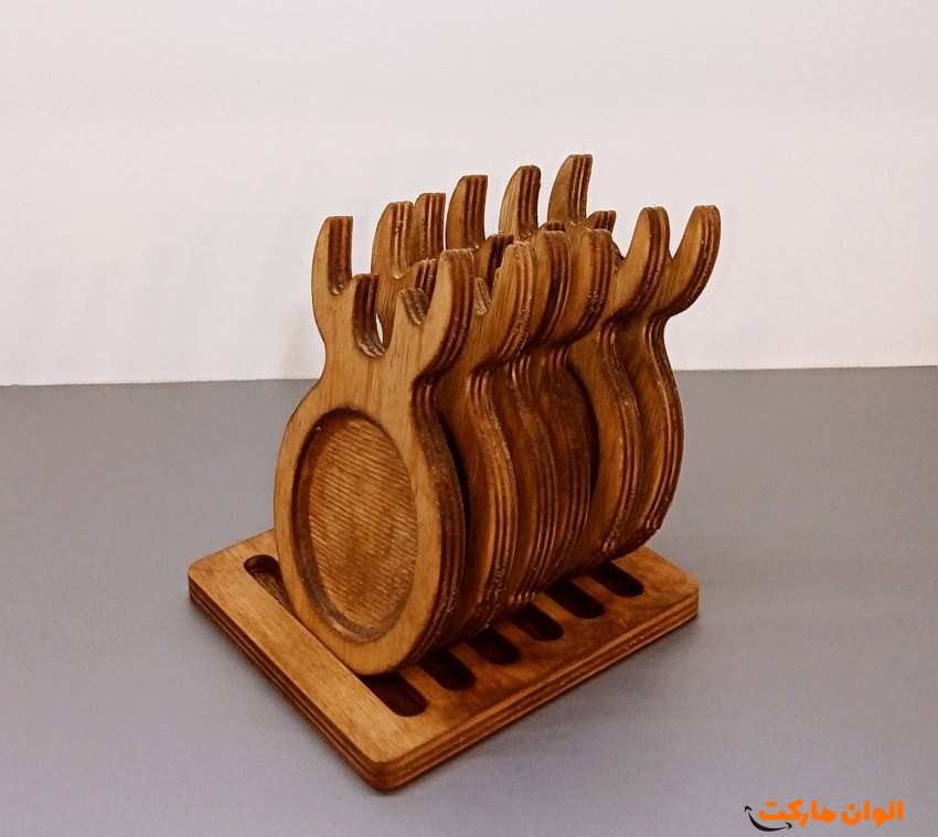 پخش عمده زیر لیوانی چوبی مربع تک و عمده کد L551