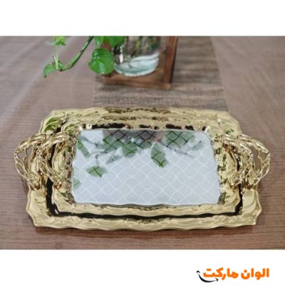 خرید سینی دوتیکه خارجی   طرح جدید کد E117 تک و عمده