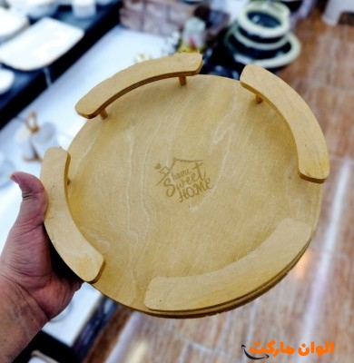 خرید سینی گرد چوب روس کد E119 تک و عمده