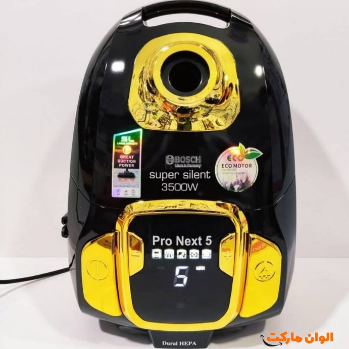 جاروبرقی 3500 وات بوش لوله کنفی صفحه دیجیتالی  مدل ProNext 5  کد t738 تک و عمده