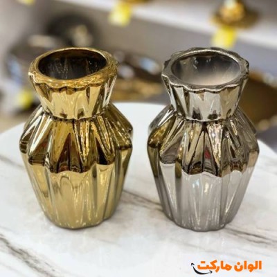 گلدان سرامیکی آبکاری شده مدل ستاره کد E164 تک و عمده