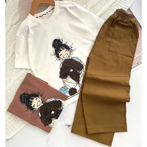 Girls' T-shirt and pants set, new model, code g4392