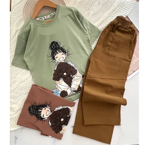 Production-set-t-shirt-pants-girls-new-model-code-g4393