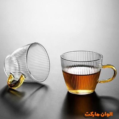 پخش فنجان مدل شیپوری راه راه بسته 6 عددی کد E215 تک و عمده