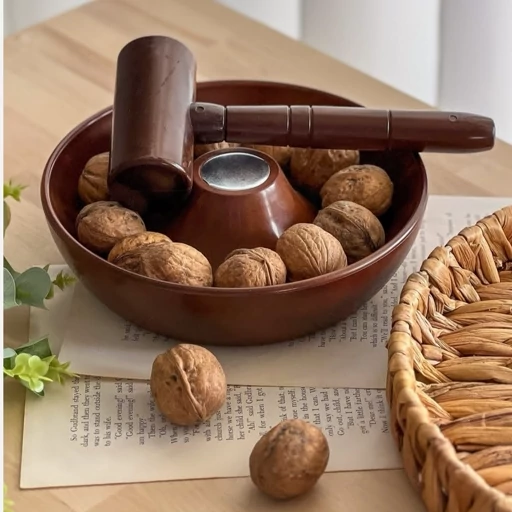 پخش گردو شکن طرح چوب همراه با چکش کد E264 تک و عمده