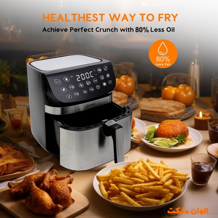 سرخکن-استارست-مدل-st-f9009-تک-وعمده-h172-با-کیفیت-سالم-تناسب-اندام-زندگی-کم-مصرف-سلامت-قیمت-مناسب-بدون-روغن-فیلتر-نچسب-تفلون-پخت-سالم-جدید-هواپز-دیحیتال-مرغ-ماهی-سبزیجات-ابپز-