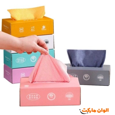 پخش دستمال حوله ای جعبه ای 20 عددی کد E274 تک و عمده