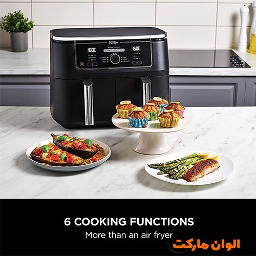 پخش-سرخکن-نینجا-af400-ظرفیت-۹.۵-لیتر-بدون-روغن-تک-و-عمده-h185-تنظیم دما-ماهی-میگو-مرغ-دما خودکار-پایه ضد لغزش-مدرن-زیبا-جدید-یبا کیفیت-زندگی-اشپزی-اشپزخانه-برقی-لوازم خانگی-کنترل دکمه ای-