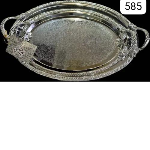 سینی تزئینی استیل دو سایز تک و عمده کدt814