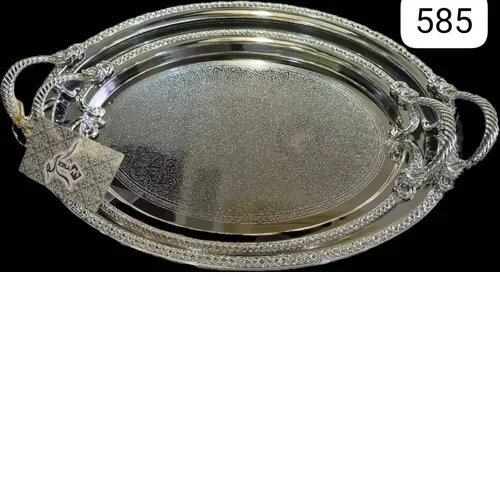 سینی تزئینی استیل دو سایز تک و عمده کدt814