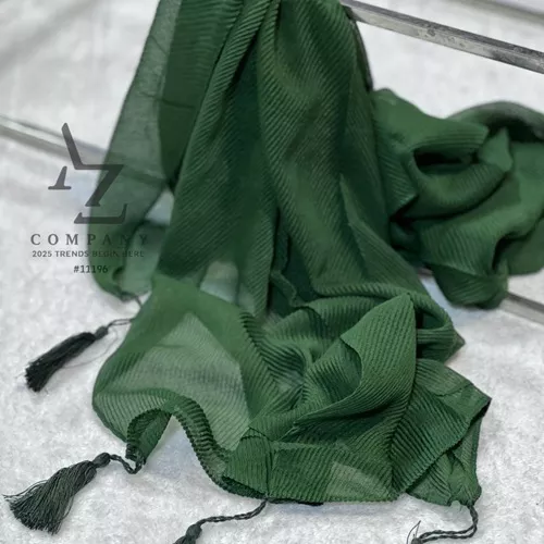 شال ساده برشکا پلیسه منگوله دار مدل جدید تک و عمده کد P456