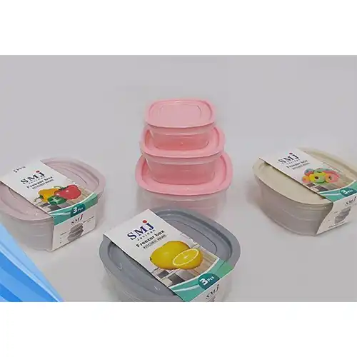 Square 3-Piece Food Storage Containers – Freezer & Fridge Friendly