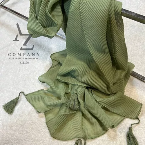 شال ساده برشکا پلیسه منگوله دار  مدل جدید تک و عمده کد P462