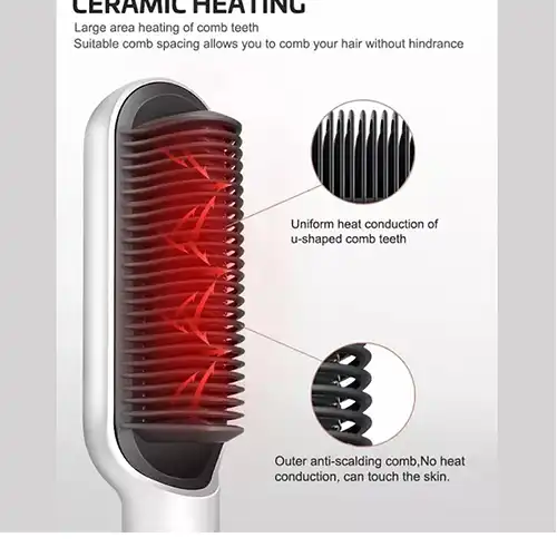 Heated Hair Comb Model 909 – Rechargeable & Portable Straightener