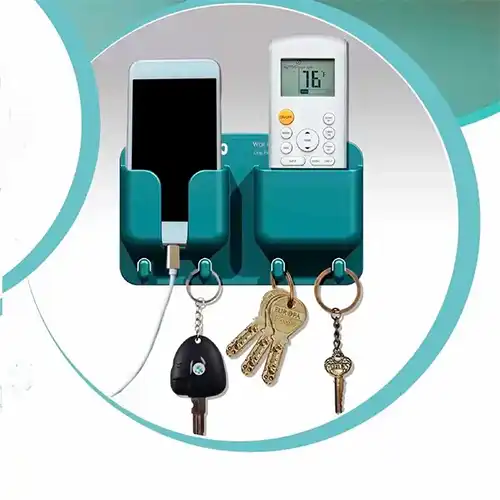 Wall Mount Mobile & Key Holder | Dual Purpose Organizer