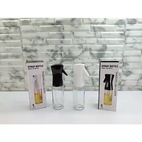 Oil Spray Bottle White & Black | Even Dispense with Modern Design