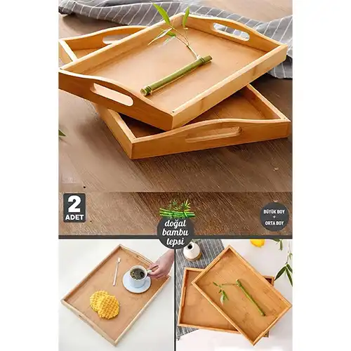 Buy 3-Piece Bamboo Serving Tray Set | Stylish, Durable & Functional