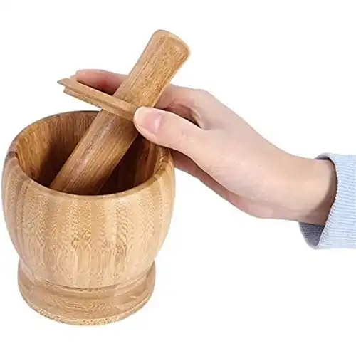 Buy Large Bamboo Wooden Mortar | Durable, Hygienic & Functional