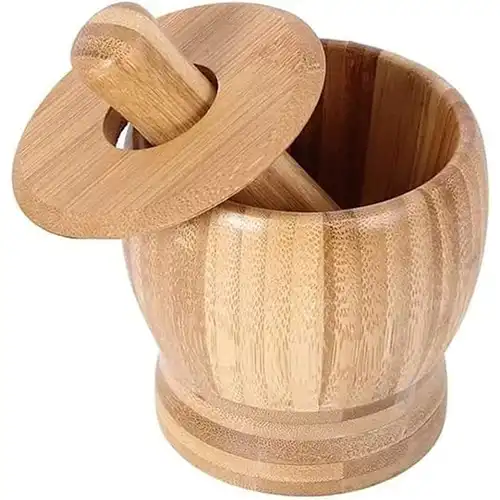 Buy Large Bamboo Wooden Mortar | Durable, Hygienic & Functional
