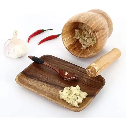 Buy Large Bamboo Wooden Mortar | Durable, Hygienic & Functional