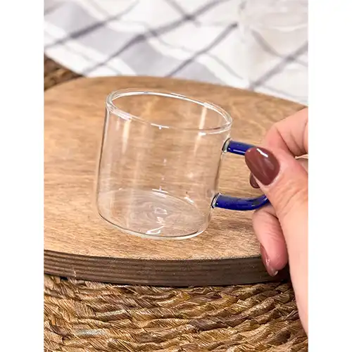 Buy Pyrex Coffee Shot Glass Colored Handle Direct Flame 6 Pcs Pack | Heat Resistant & Stylish