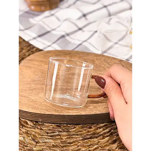 Buy Pyrex Coffee Shot Glass Colored Handle Direct Flame 6 Pcs Pack | Heat Resistant & Stylish